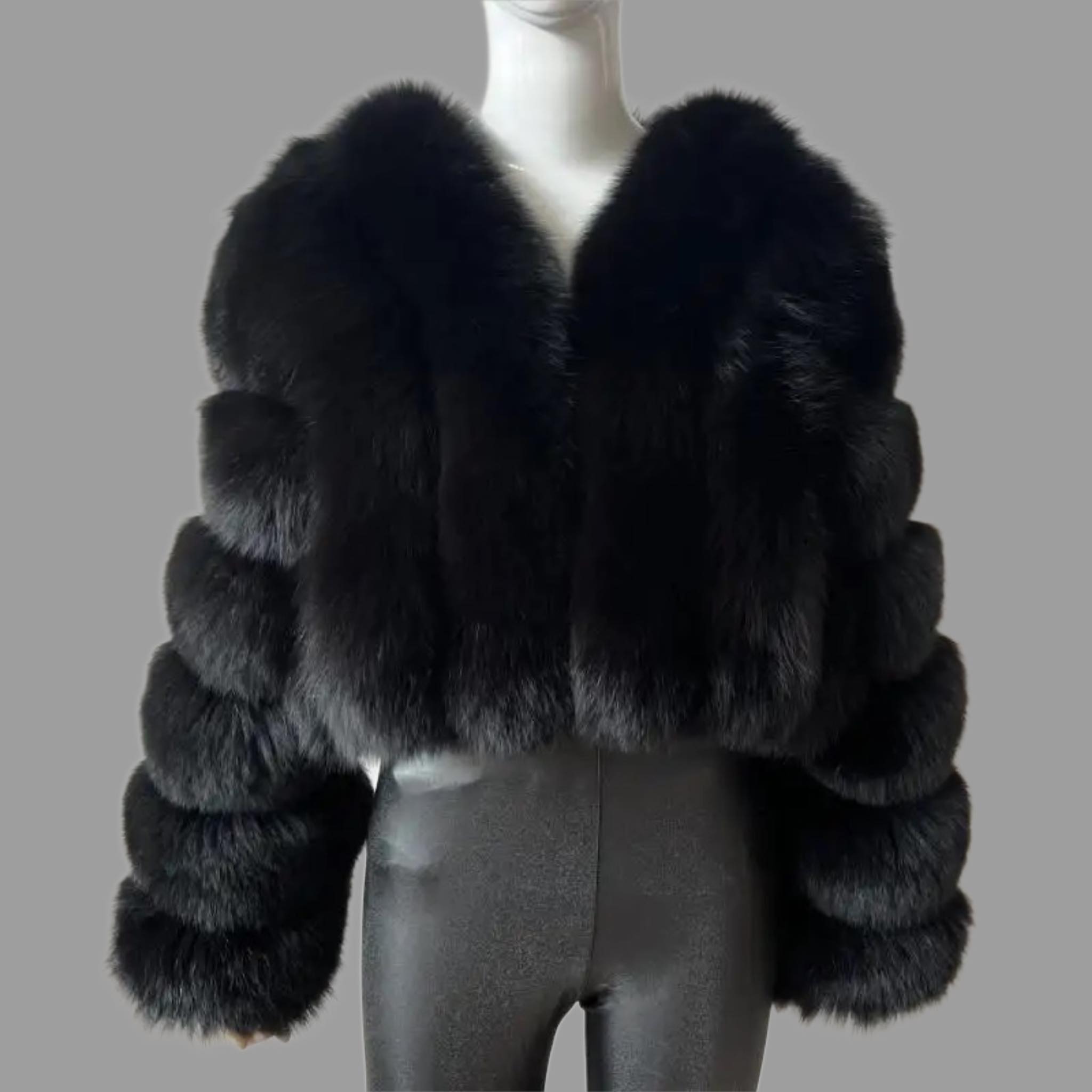 Black Arctic Fox Faux Fur