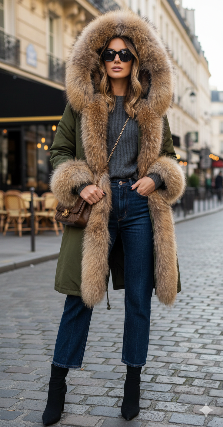 PARKA KURTKA ROSSA MAXI DŁUGA 100CM SARA