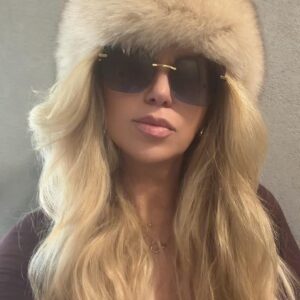 OPASKA Z LISA ELASTYCZNA JASNY BEŻ