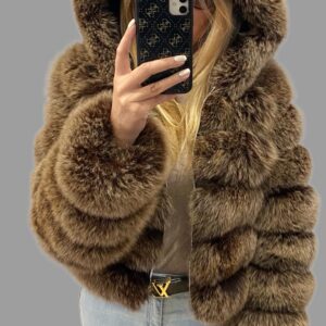 KURTKA LISY MANYANA KAPTUR FUTRO LUX PREMIUM